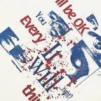 Beige Eyes Graffiti Graphic T-Shirt — front view
