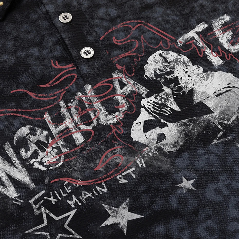 Y2K Vintage Patchwork Oversized Long Sleeve Tee — detail shot