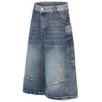 Leg Vintage Loose Denim Shorts — front view