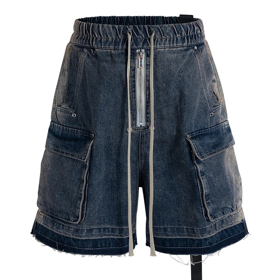 Vintage Baggy Denim Shorts — styling shot