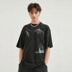 Washed Black French Bulldog Graphic T-Shirt — back view