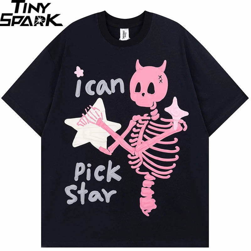 Devil Skull Graphic T-Shirt — front view