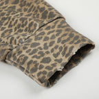 Vintage Leopard Hooded Oversized Jacket — fabric close-up