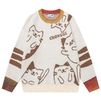 Vintage Y2K Cat Knit Oversized Sweater — styling shot
