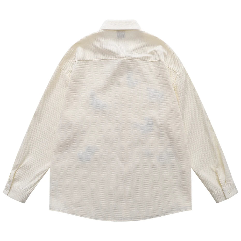 Vintage Cats Oversized Shirt — front view