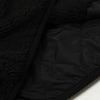 Skull Skeleton Embroidered Fleece Coat — fabric close-up