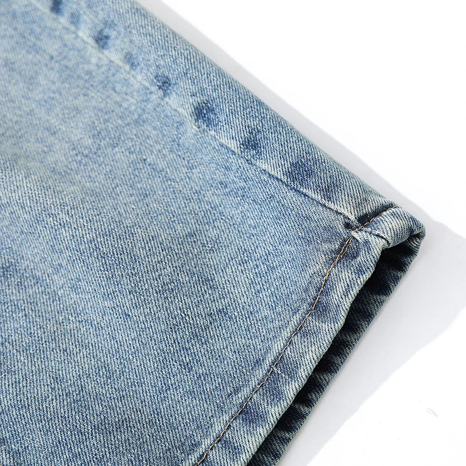 Wide Vintage Loose Denim Shorts — fabric close-up