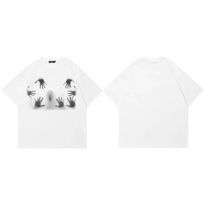 Freak White Graphic T-Shirt — fabric close-up