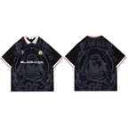 Retro Graphic Oversized Polo Shirt — detail shot