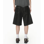 Loose Denim Shorts — fabric close-up