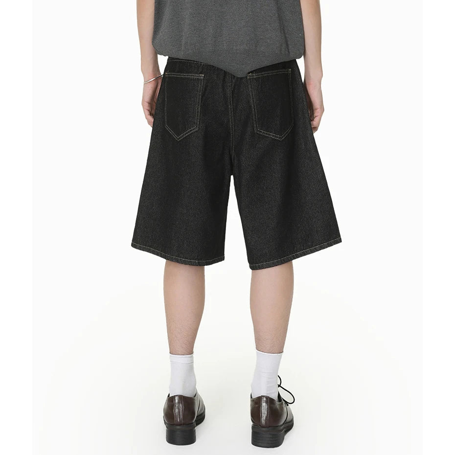 Loose Denim Shorts — fabric close-up
