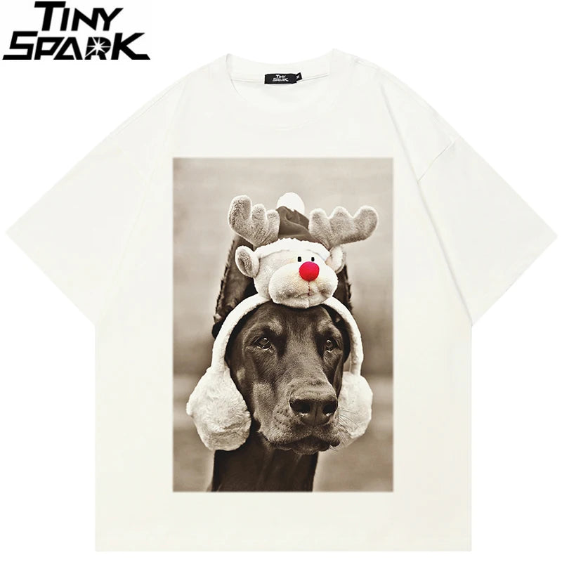 Beige Doberman Dog Graphic T-Shirt — front view