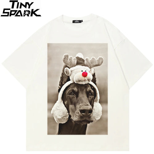 Beige Doberman Dog Graphic T-Shirt — front view