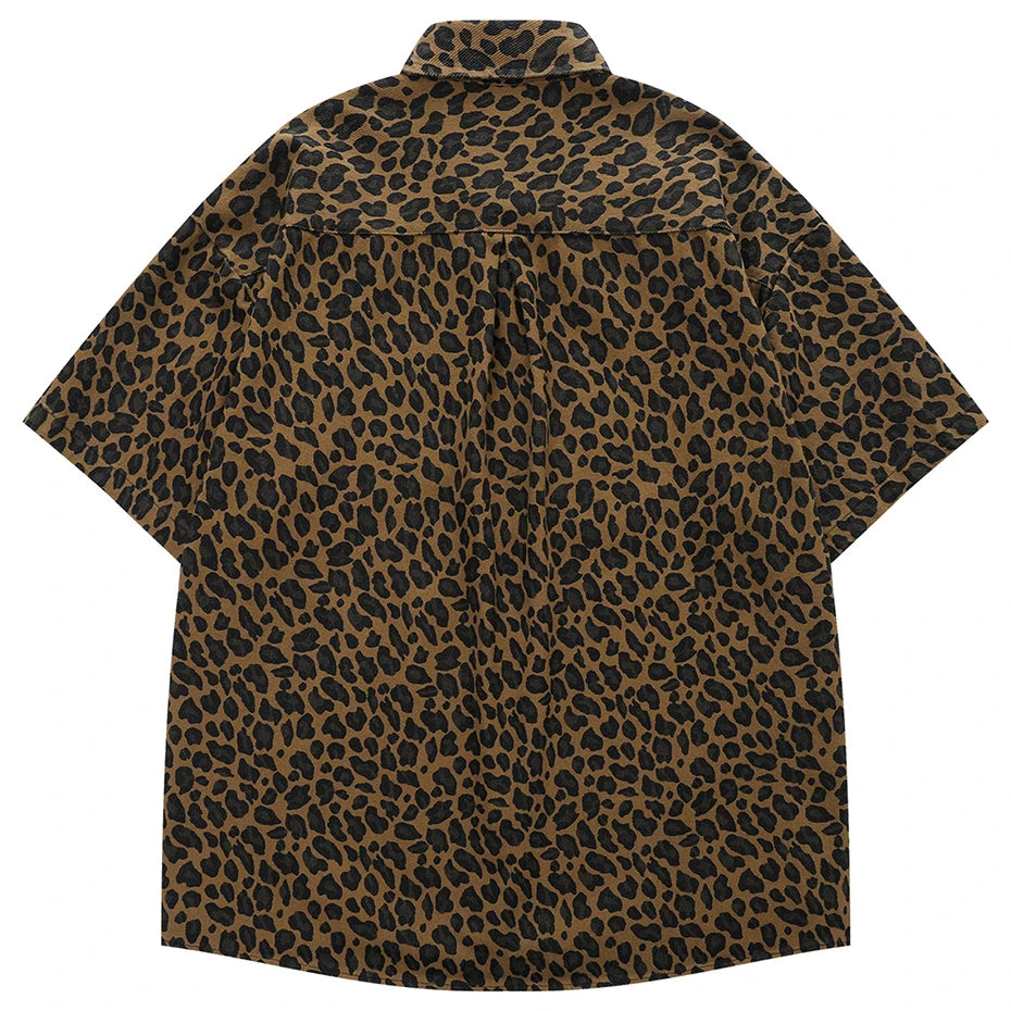 Vintage Leopard Oversized Shirt — front view