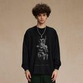 Gun Black Doberman Dog Graphic Long Sleeve Tee — front view