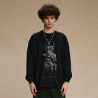 Gun Black Doberman Dog Graphic Long Sleeve Tee — front view