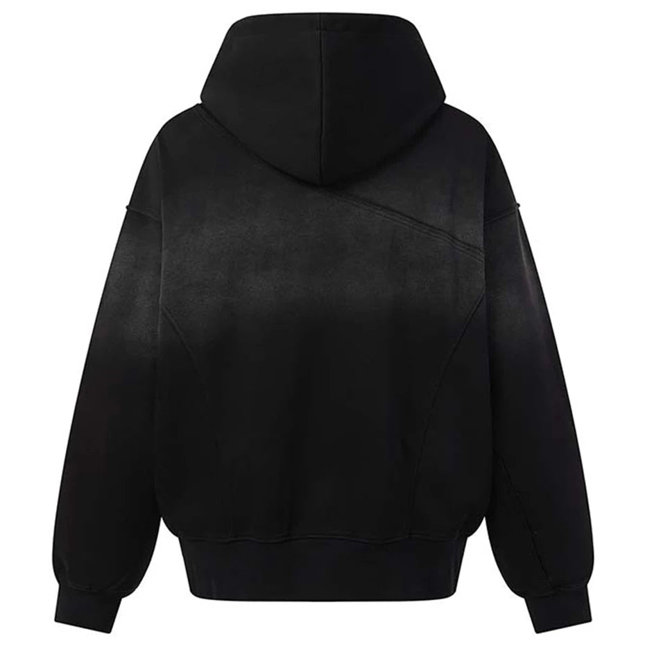 Patchwork Vintage Zip Oversized Jacket — detail shot