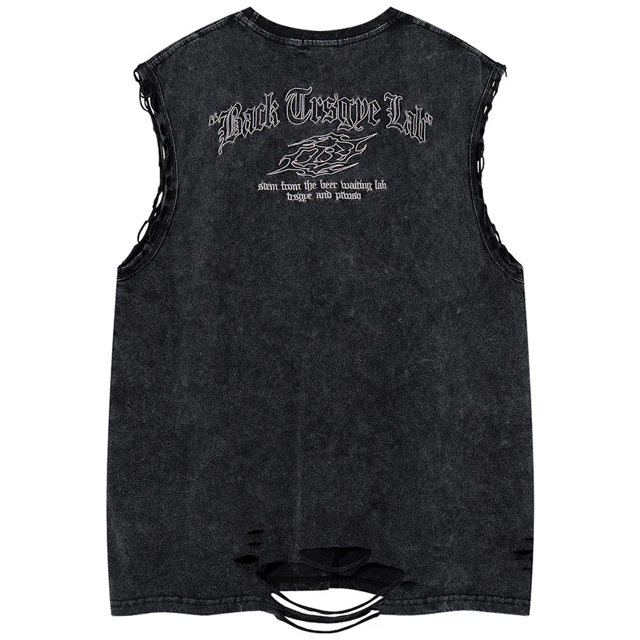 Vintage Embroidered Oversized Vest — detail shot