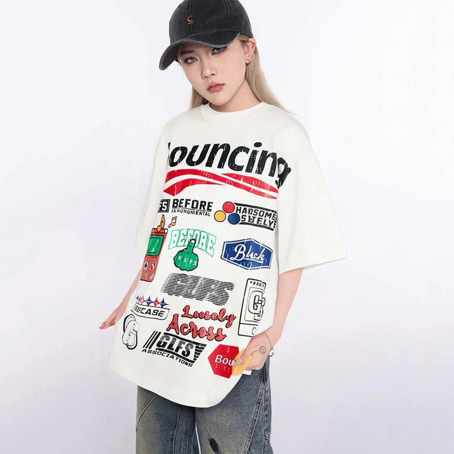 Black Loose Oversized Tee — fabric close-up