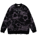 Y2K Vintage Skull Graphic Knit Oversized Sweater — styling shot