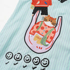 Short Y2K Cat Graphic Loose Shirt — fit shot