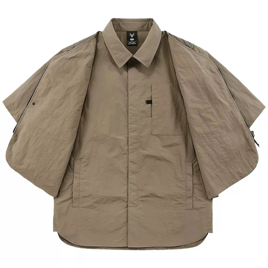 Multi Pocket Cargo Shirt & Vest Set — detail shot