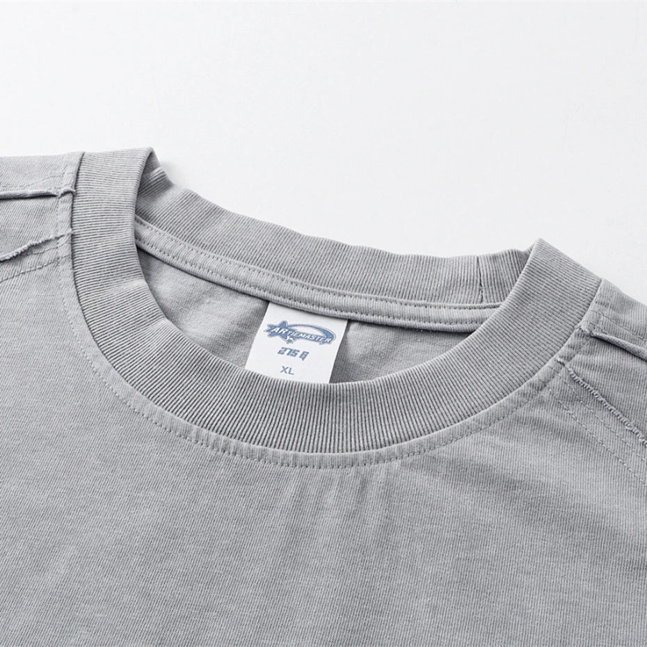 Y2K Vintage Patchwork Oversized T-Shirt — fit shot