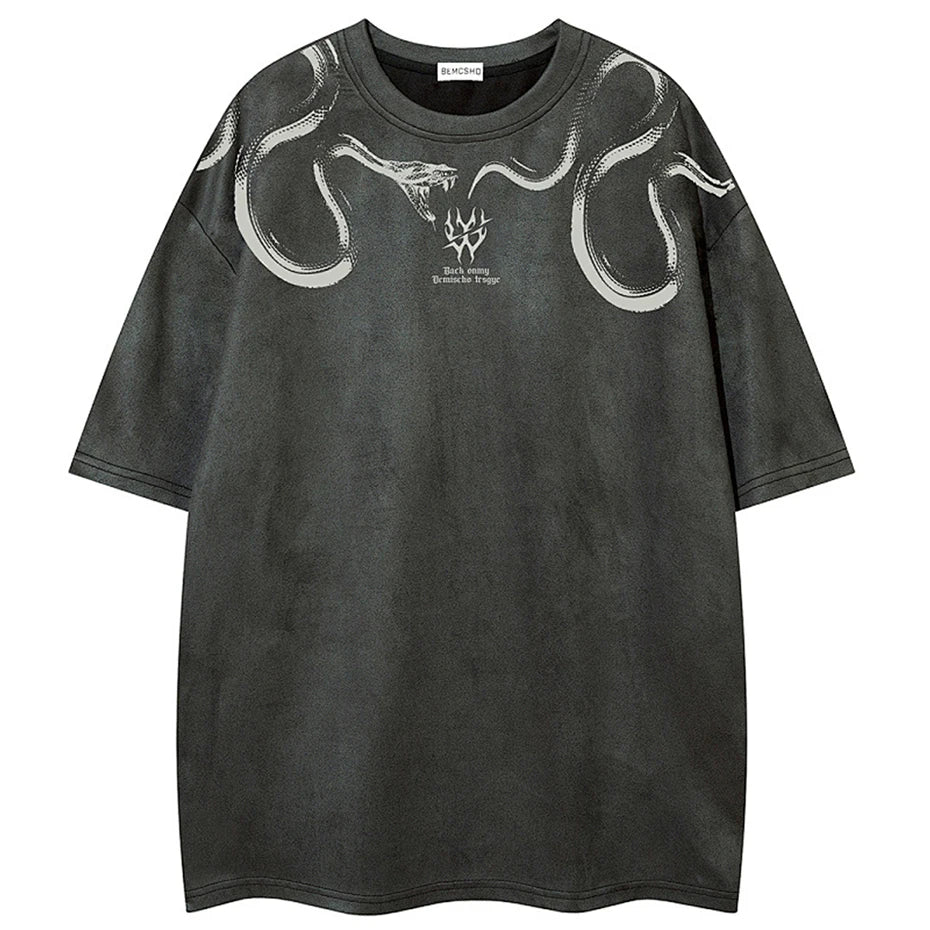 Tshirts Vintage Graphic Suede Oversized T-Shirt — fit shot