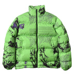 Y2K Black Anime Print Loose Puffer Jacket — detail shot