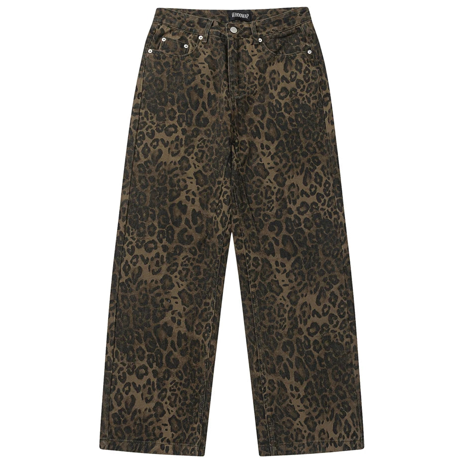 Vintage Leopard Denim Baggy Jeans — styling shot