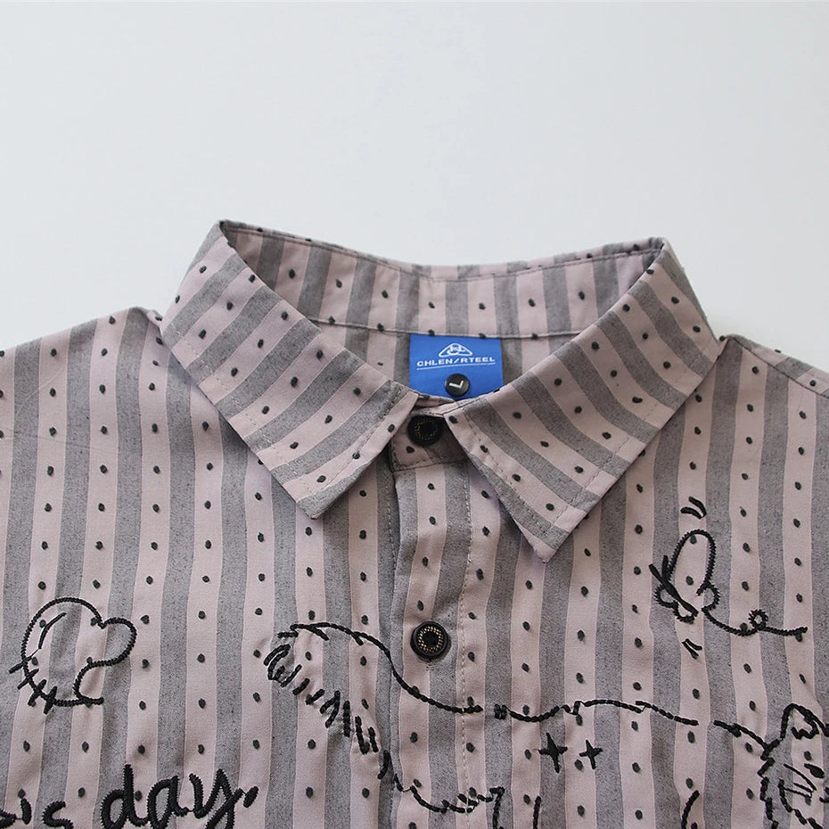 Shirts Vintage Cat Graphic Oversized Shirt — back view