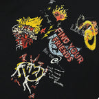 Y2K Black Graffiti Graphic Hoodie — front view
