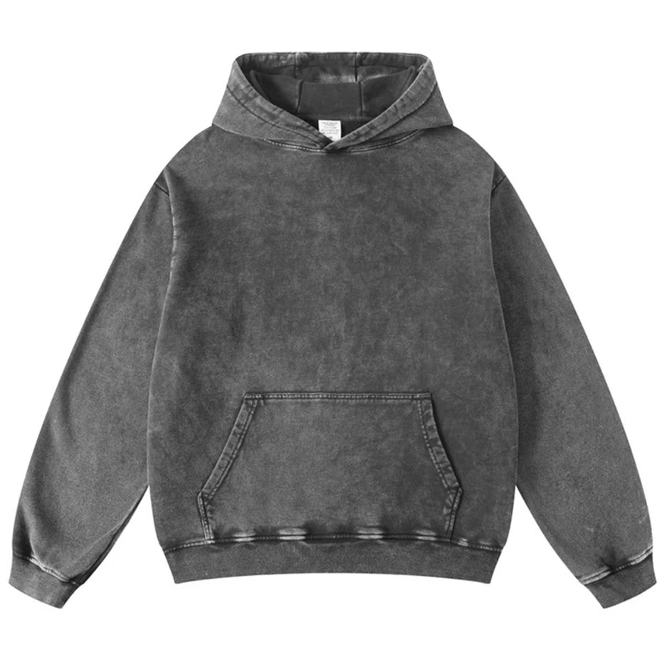 Vintage Print Oversized Hoodie — close-up