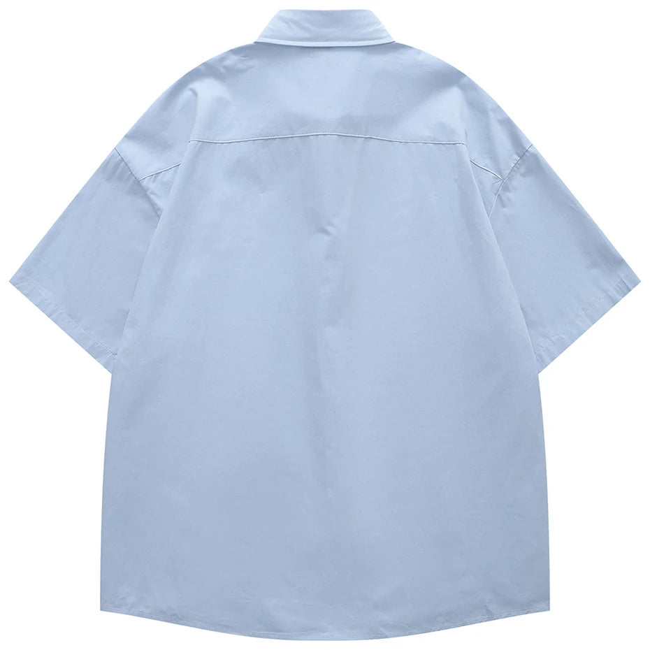 Dog Graphic Oversized Shirt — back view