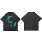 Black Face Washed T-Shirt — fit shot