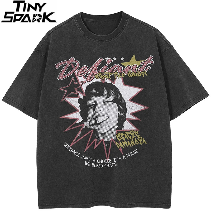 Retro Black Faded T-Shirt — front view