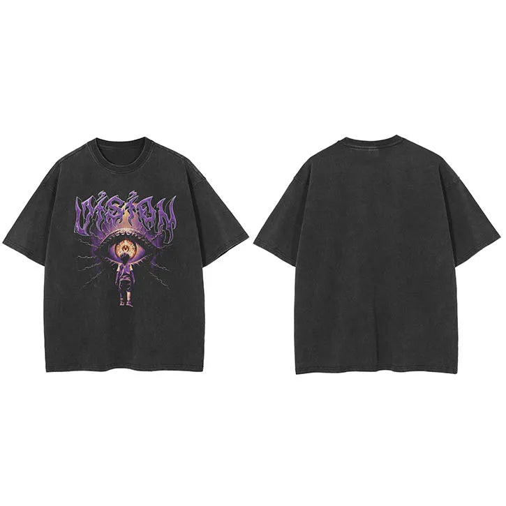 Black Eye Faded T-Shirt — fabric close-up