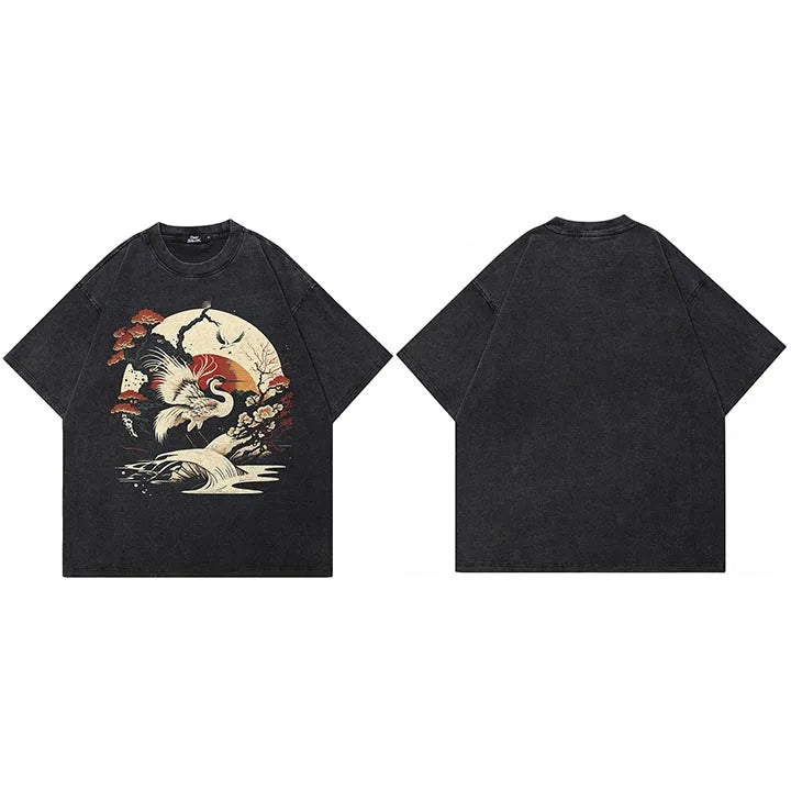 Retro Sun Graphic Oversized T-Shirt — styling shot