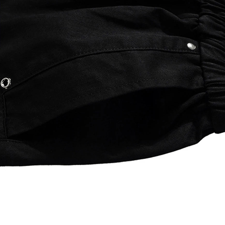 Black Loose Cargo Shorts — fit shot