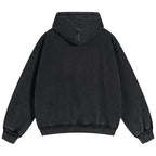 Vintage Black Zip Oversized Coat — front view
