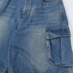 Vintage Car Denim Shorts — detail shot