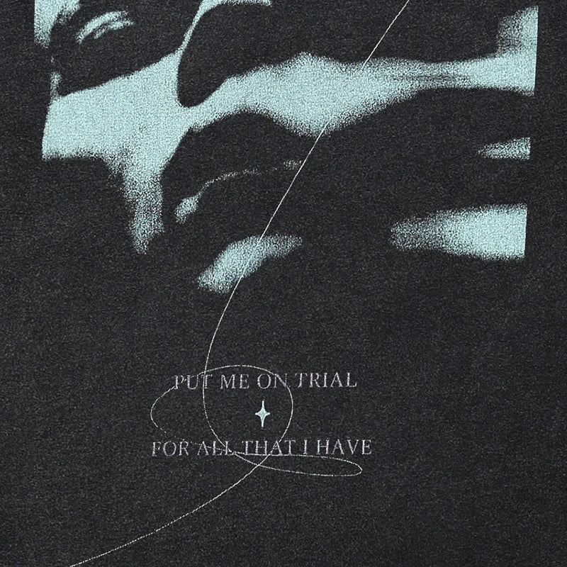 Vintage Retro Black Shadow Washed T-Shirt — back view