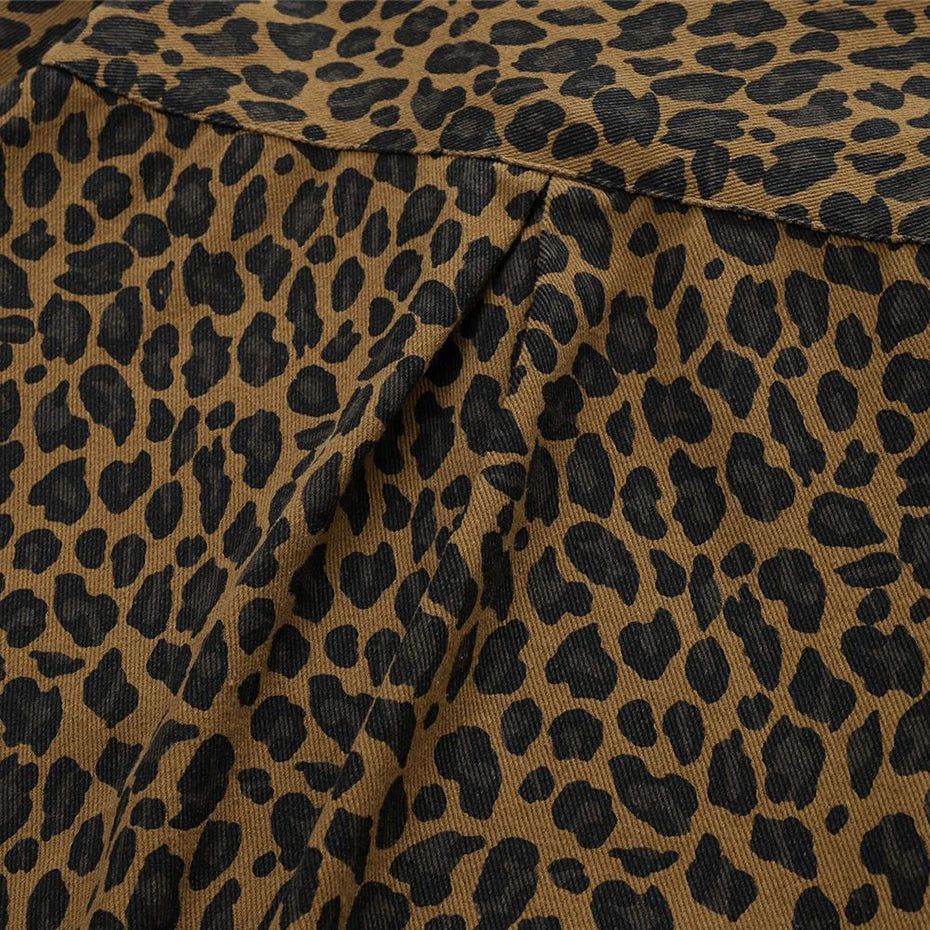 Vintage Leopard Oversized Shirt — fit shot