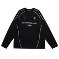 Y2K Black Oversized Long Sleeve Tee — styling shot