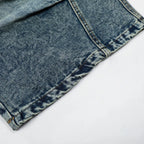 Punk Blue Loose Denim Shorts — fit shot
