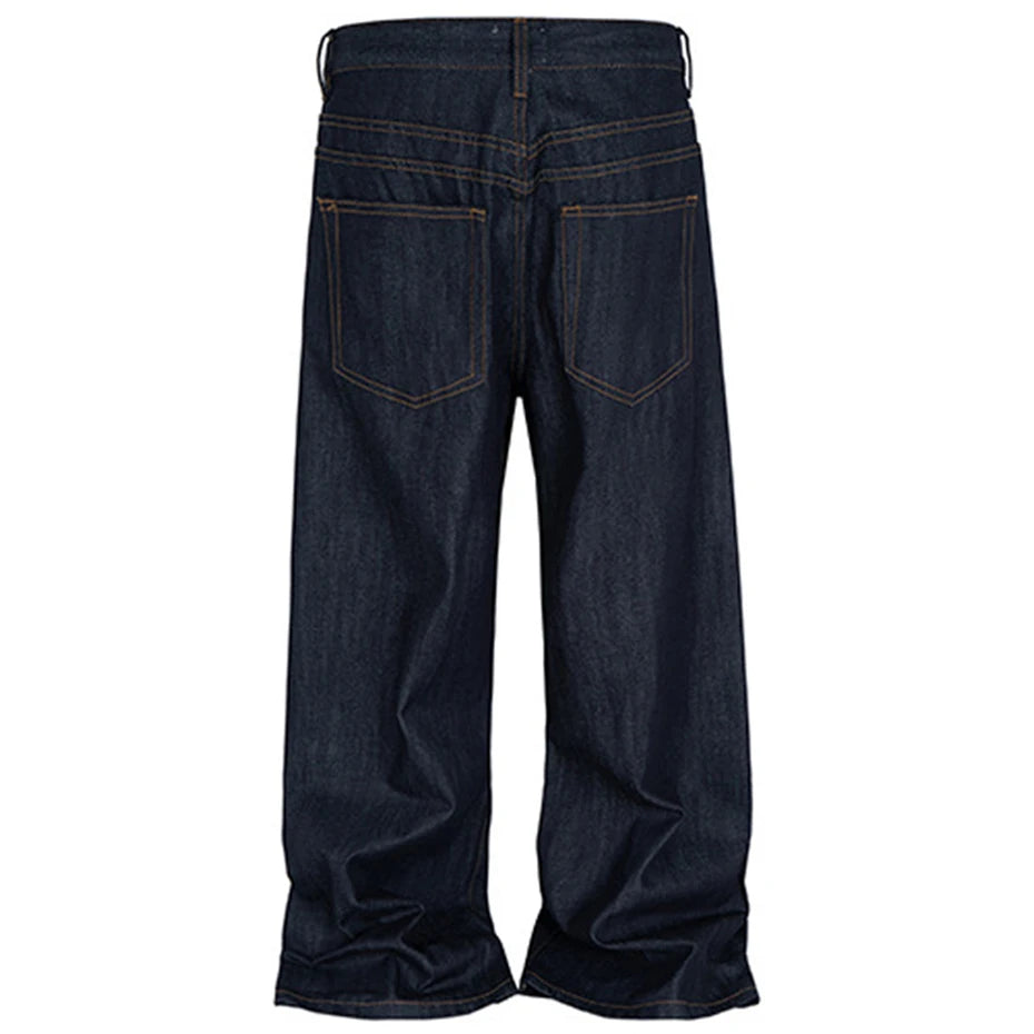 Black Denim Baggy Jeans — detail shot