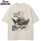 Classical Art Print Vintage Beige T-Shirt — back view