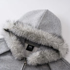 Collar Fur Oversized Jacket — fit shot