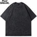 Vintage Black Bear Washed Oversized T-Shirt — back view