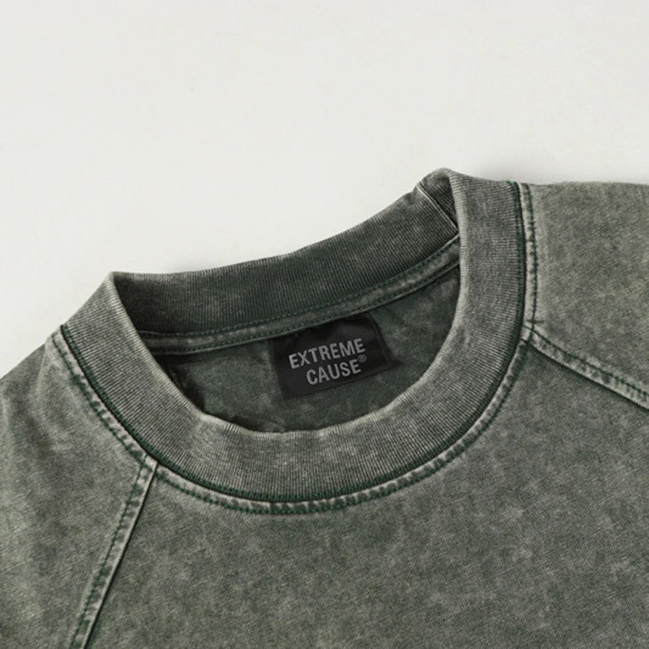 Retro Vintage Patchwork Oversized T-Shirt — fit shot